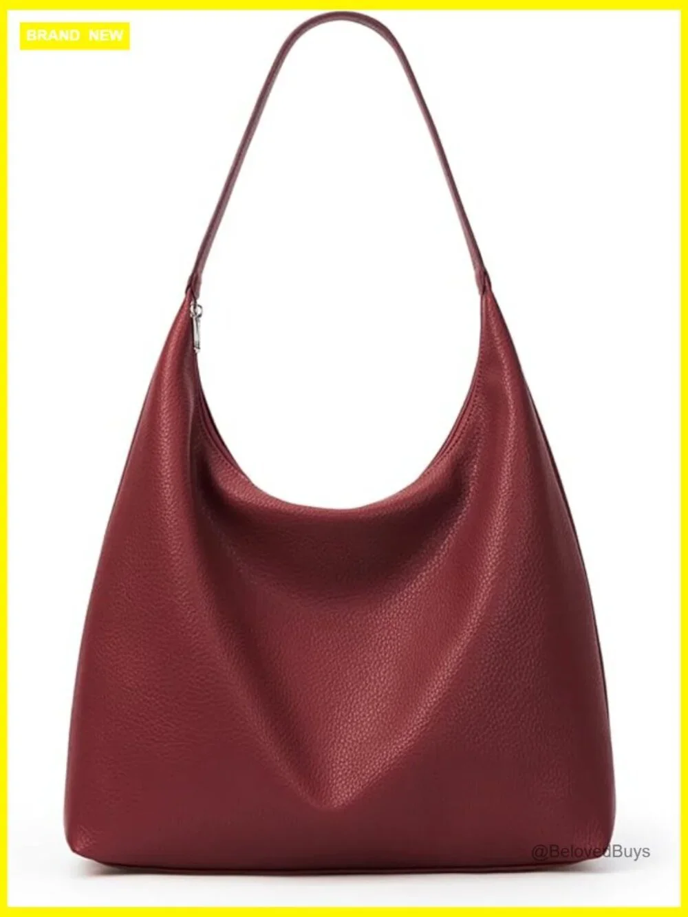 Large Capacity Vegan Leather Hobo Tote Bag with Zipper, Work Shoulder Bag for